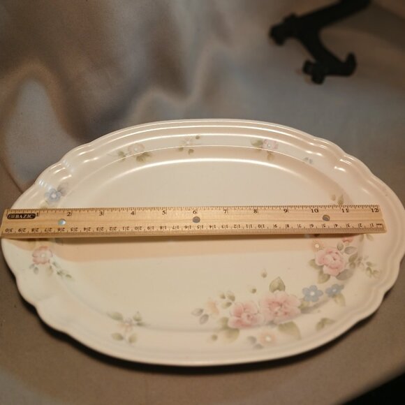 Pfaltzgraff Tea Rose Platter 12 3/4" x 8 3/4" Vintage Stoneware Floral - Picture 7 of 9
